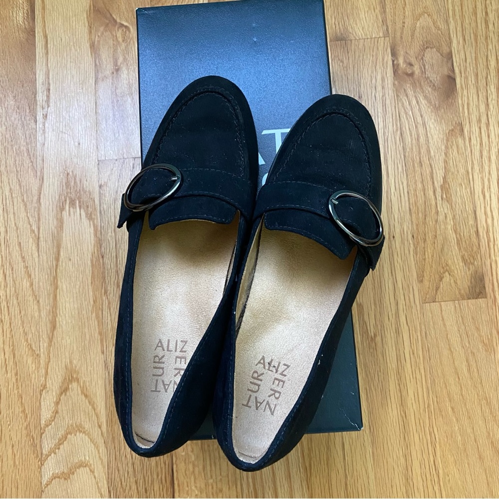 Naturalizer - Women’s Mina Flat Comfort Loafers (Black Fabric) Size 6.5M